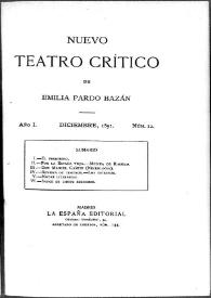 Nuevo Teatro Crítico. Año I, núm. 12, diciembre de 1891