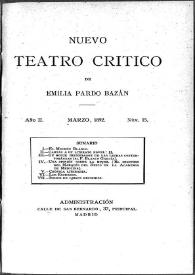 Nuevo Teatro Crítico. Año II, núm. 15, marzo de 1892