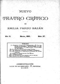 Nuevo Teatro Crítico. Año III, núm. 27, marzo de 1893