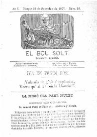 El Bou Solt : semanari impolític. Añ I, núm. 21 (Disapte 29 de Setembre de 1877) [sic]