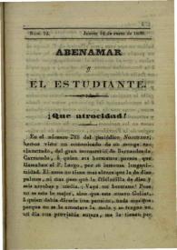 Abenamar y el estudiante. Núm. 12, jueves 10 de enero de 1839