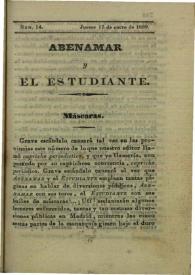 Abenamar y el estudiante. Núm. 14, jueves 17 de enero de 1839