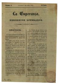 La esperanza : periódico literario. Núm. 1, domingo 7 de abril de 1839