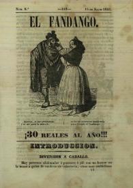 El fandango : periódico nacional : papelito .. satírico escrito por los redactores de La Risa inundado de caricaturas .. Núm. 8º, 15 de julio de 1845