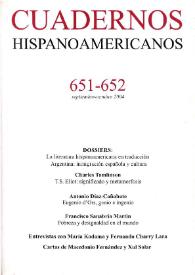 Cuadernos Hispanoamericanos. Núm. 651-652, septiembre-octubre 2004