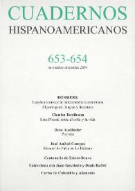 Cuadernos Hispanoamericanos. Núm. 653-654, noviembre-diciembre 2004
