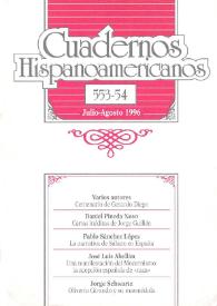 Cuadernos Hispanoamericanos. Núm. 553-554, julio-agosto 1996