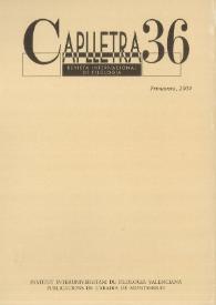 Caplletra: Revista Internacional de Filologia. Núm. 36, primavera de 2004