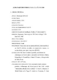 Escolma de Almanaques Galegos (1865-1929) II. III. Galicia, Almanaque de Ferrol de Leandro Saralegui, 1910