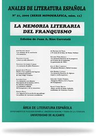 Anales de Literatura Española. Núm. 21, 2009