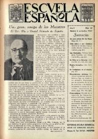 Escuela española. Año I, núm. 25, 6 de noviembre de 1941