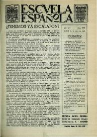 Escuela española. Año XIX, núm. 979, 31 de julio de 1959