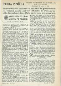 Escuela española. Año XXII, 2º Suplemento al núm. 1137 de agosto de 1962