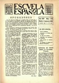 Escuela española. Año XXV, núm. 1318, 3 de marzo de 1965
