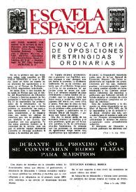 Escuela española. Año XXXIII, núm. 2139, 10 de octubre de 1973