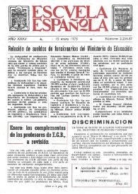 Escuela española. Año XXXV, núm. 2236-37, 15 de enero de 1975