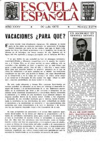 Escuela española. Año XXXV, núm. 2274, 30 de julio de 1975