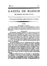Gazeta de Madrid. 1808. Núm. 31, 5 de abril de 1808