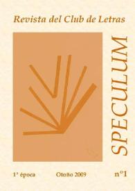 Speculum. Revista del Club de Letras. Primera época, núm. 1, otoño 2009