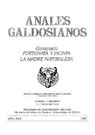 Anales galdosianos. Año XXII, 1987