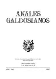 Anales galdosianos. Año XXV, 1990