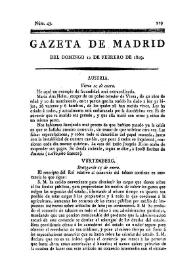 Gazeta de Madrid. 1809. Núm. 43, 12 de febrero de 1809