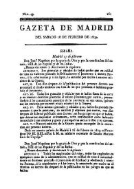 Gazeta de Madrid. 1809. Núm. 49, 18 de febrero de 1809