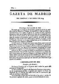 Gazeta de Madrid. 1809. Núm. 1, 1º de enero de 1809