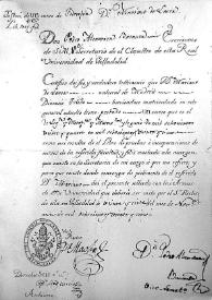 Certificado del curso de Filosofía 1824-1825