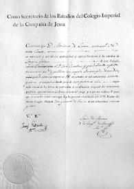 Certificado de matrícula y asistencia a la Cátedra de Lengua Griega, curso de 1825-1826