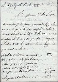 Carta de Ramón Ceruti. Ávila, 1 de agosto 1836