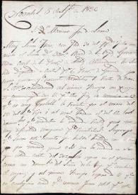 Carta de Mauricio Santos Lamadriz. Ávila, 5 de agosto de 1836