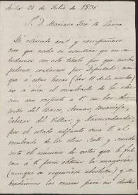 Carta de Ruiz de la Vega. 31 de julio de 1836