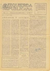 Izquierda Republicana : Publicación Mensual. Órgano De Izquierda Republicana En El Exilio. Núm. 3, 15 de octubre de 1944