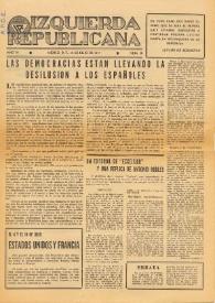 Izquierda Republicana : Publicación Mensual. Órgano De Izquierda Republicana En El Exilio. Núm. 30, 15 de julio de 1947