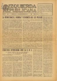 Izquierda Republicana : Publicación Mensual. Órgano De Izquierda Republicana En El Exilio. Núm. 33, 15 de noviembre de 1947