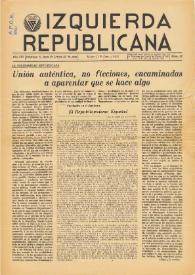 Izquierda Republicana : Publicación Mensual. Órgano De Izquierda Republicana En El Exilio. Núm. 82, enero de 1953