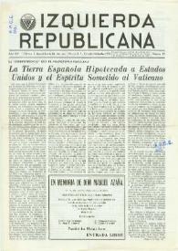Izquierda Republicana : Publicación Mensual. Órgano De Izquierda Republicana En El Exilio. Núm. 87, octubre-noviembre de 1953