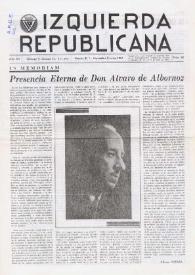 Izquierda Republicana : Publicación Mensual. Órgano De Izquierda Republicana En El Exilio. Núm. 92, septiembre-octubre de 1953