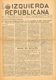 Izquierda Republicana : Publicación Mensual. Órgano De Izquierda Republicana En El Exilio. Núm. 118, mayo-junio-julio de 1959
