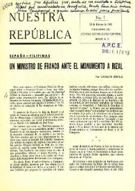 Nuestra República : publicaciones del Ateneo Republicano Español. Núm. 1, 20 de febrero de 1965
