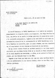 Carta de Justo Caballero a la Junta Española de Liberación. México, D. F., 26 de enero de 1945
