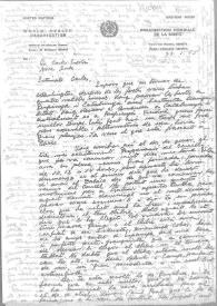 Carta de Eugenio Xammar a Carlos Esplá. Ginebra, 23 de enero de 1955
