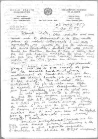 Carta de Eugenio Xammar a Carlos Esplá. Ginebra, 22 de mayo de 1957