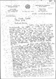 Carta de Eugenio Xammar a Carlos Esplá. Ginebra, 21 de noviembre de 1958