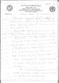 Carta de Carlos Esplá a Eugenio Xammar. Nueva York, 2 de noviembre de 1960