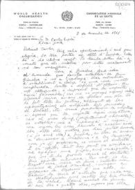 Carta de Eugenio Xammar a Carlos Esplá. Ginebra, 8 de diciembre de 1961