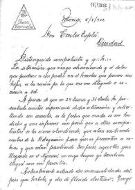 Documentación de Juan Zarzuela; Carta de Juan Zarzuela a Carlos Esplá. México, 5 de agosto de 1942