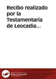 Recibo realizado por la Testamentaría de Leocadia Gallardo en concepto de un importe abonado por Carlos Esplá. México, 20 de mayo de 1951