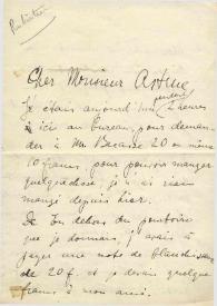 Carta dirigida a G. Astruc. París (Francia)